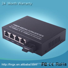Nice price 10/100M 1 fiber 4 ethernet internet media converter
